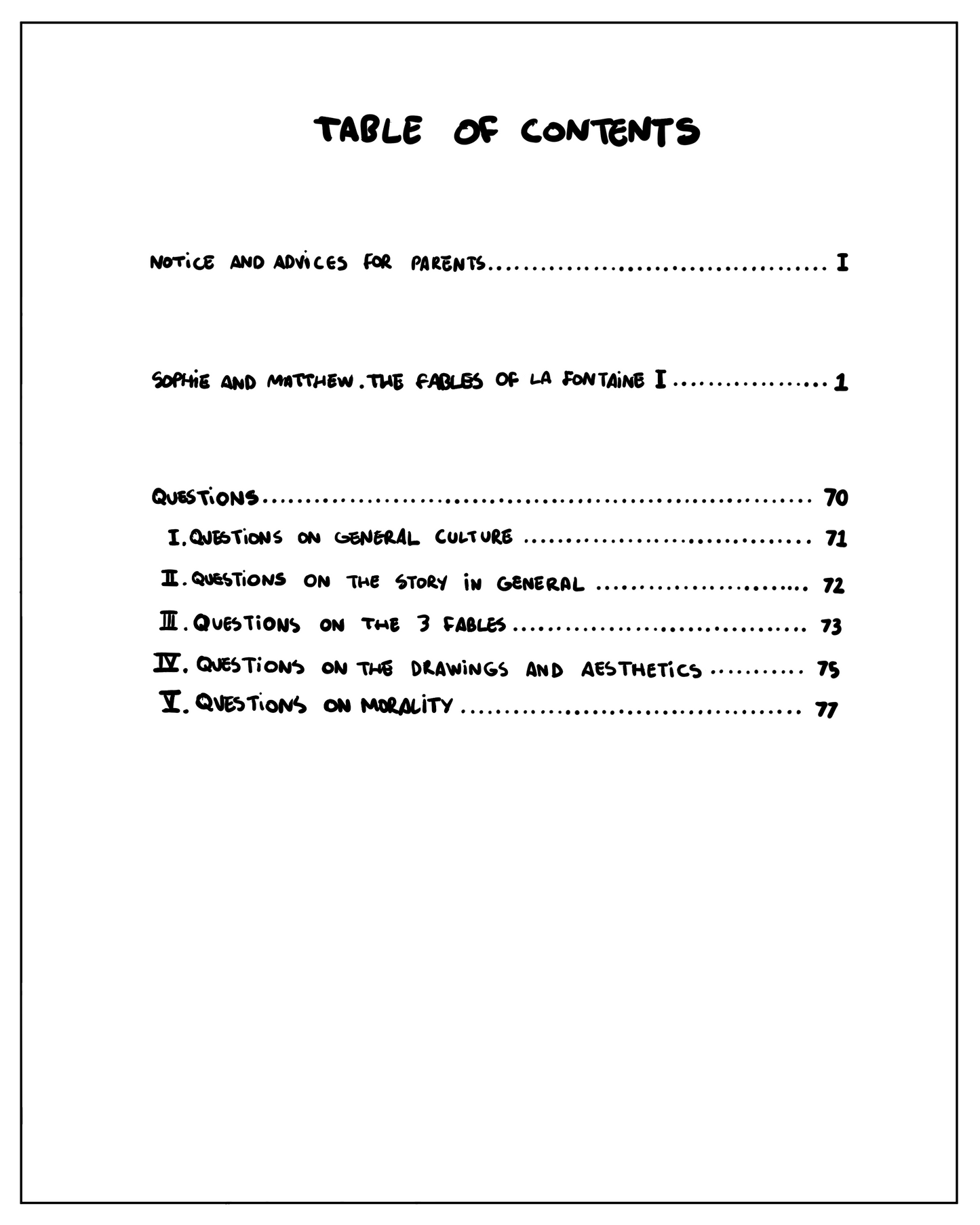 EN: Sophie and Matthew. The Fables of La Fontaine. Book I