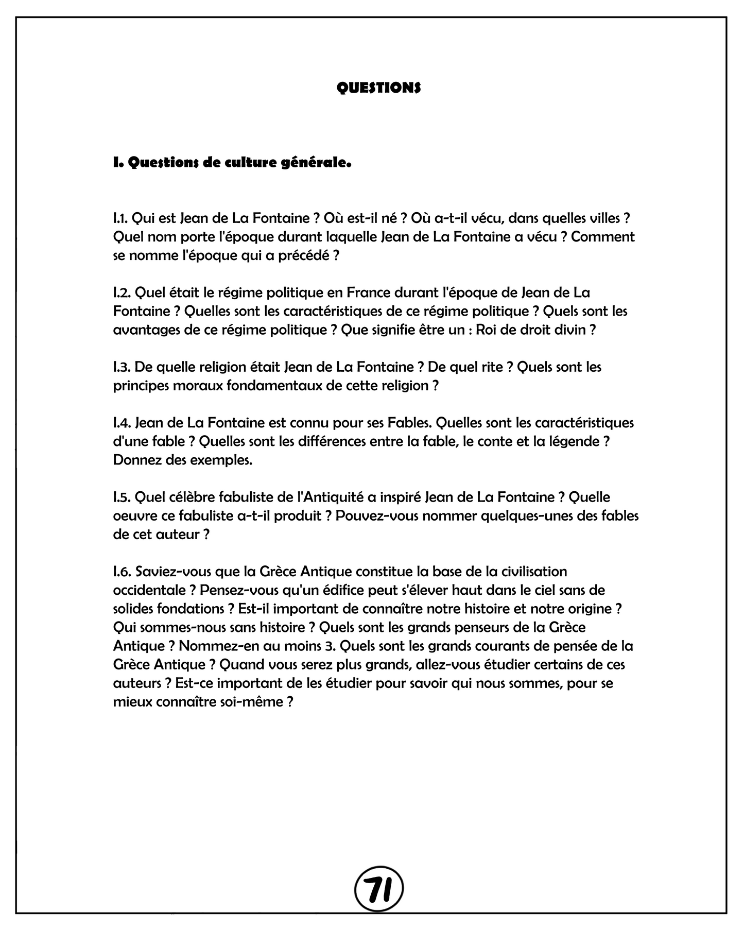 FR: Sophie et Matthieu. Les Fables de La Fontaine. Livre I