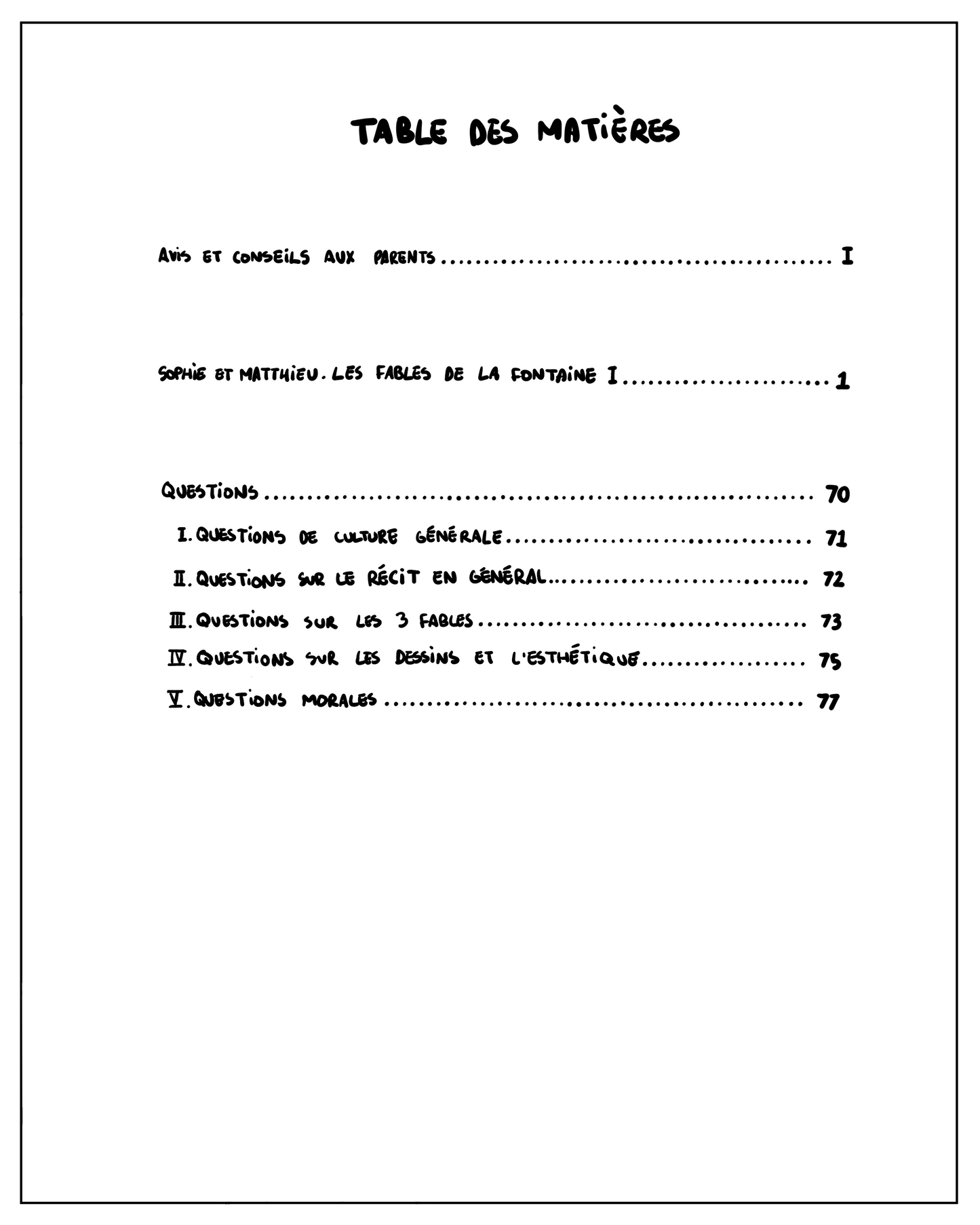 FR: Sophie et Matthieu. Les Fables de La Fontaine. Livre I
